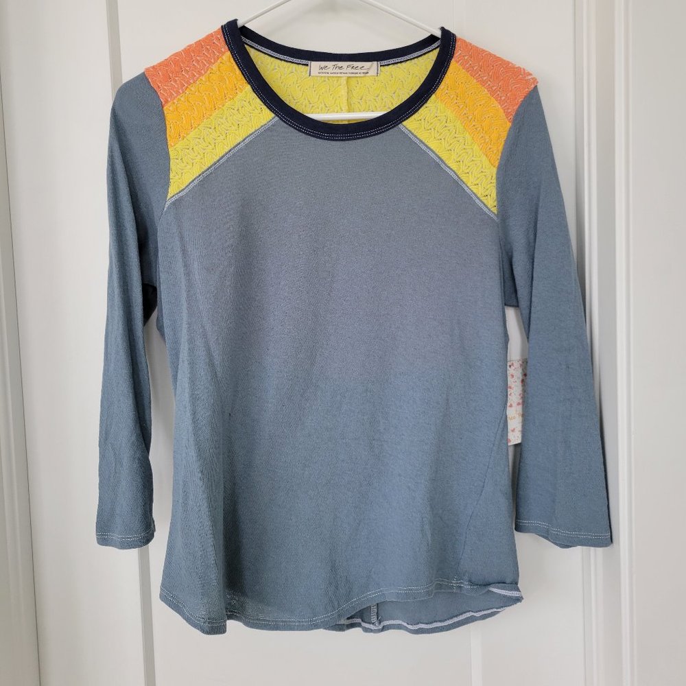 Free People Washed Blue Shirt